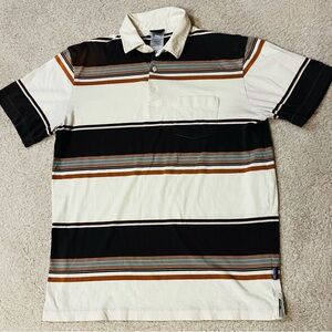 Patagonia Men's Polo Shirt - Black, Brown, Cream Size M